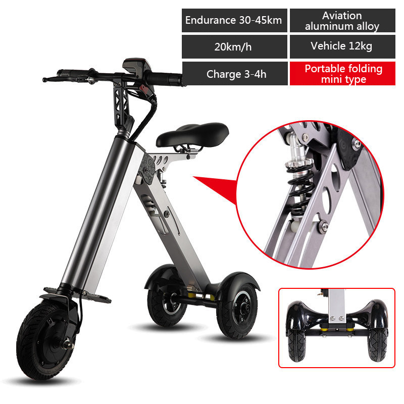 K7S Simple Shape Mini E-Bike Three-wheel Foldable Electric Scooter For Adult Intelligent Electric Bike Bicycle 250W 36V 7.8Ah · v5